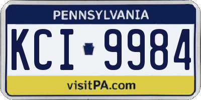 PA license plate KCI9984