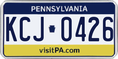 PA license plate KCJ0426