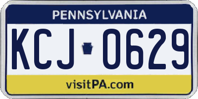 PA license plate KCJ0629