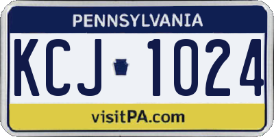 PA license plate KCJ1024