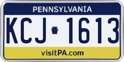 PA license plate KCJ1613