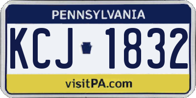 PA license plate KCJ1832