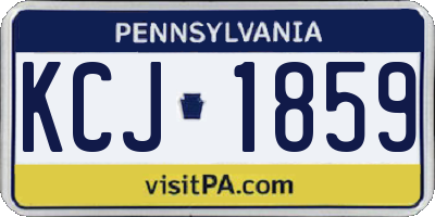 PA license plate KCJ1859