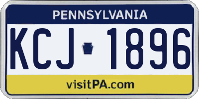 PA license plate KCJ1896