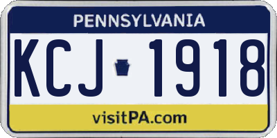 PA license plate KCJ1918