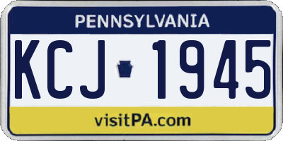 PA license plate KCJ1945