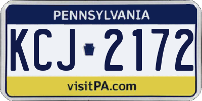 PA license plate KCJ2172