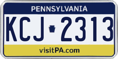 PA license plate KCJ2313