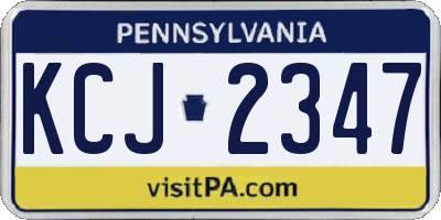 PA license plate KCJ2347