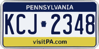 PA license plate KCJ2348