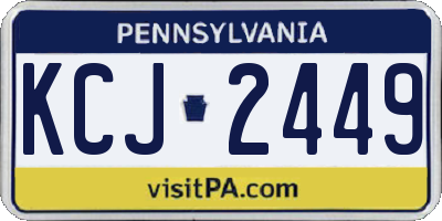PA license plate KCJ2449