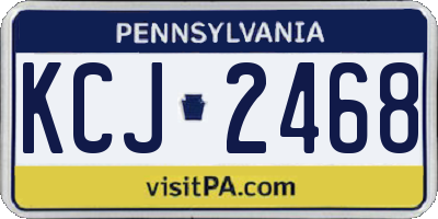 PA license plate KCJ2468