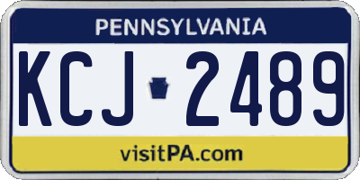 PA license plate KCJ2489