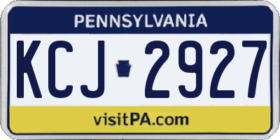 PA license plate KCJ2927