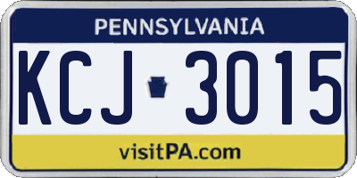 PA license plate KCJ3015