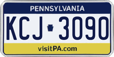 PA license plate KCJ3090