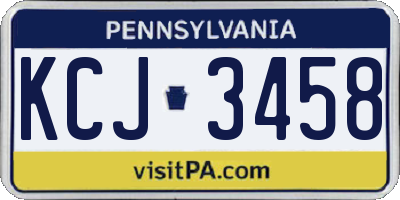 PA license plate KCJ3458