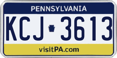 PA license plate KCJ3613