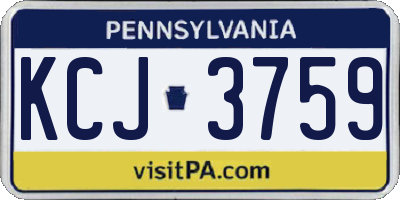 PA license plate KCJ3759