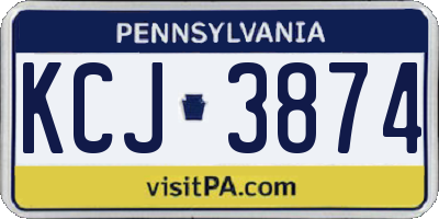 PA license plate KCJ3874