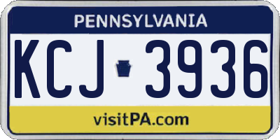 PA license plate KCJ3936