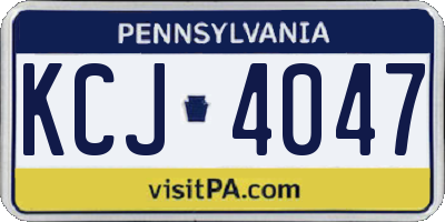 PA license plate KCJ4047