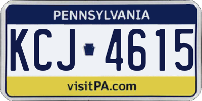 PA license plate KCJ4615