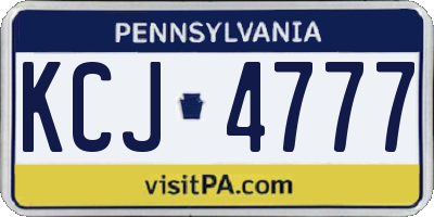 PA license plate KCJ4777