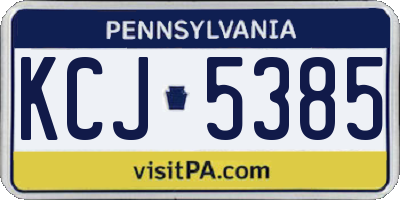PA license plate KCJ5385