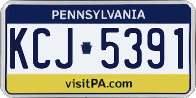 PA license plate KCJ5391
