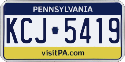 PA license plate KCJ5419