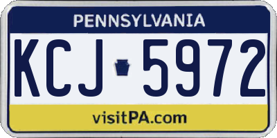 PA license plate KCJ5972
