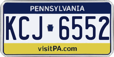 PA license plate KCJ6552