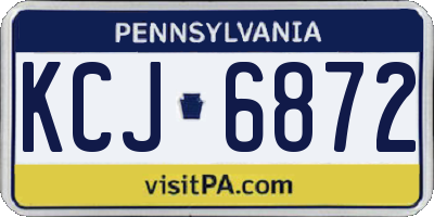 PA license plate KCJ6872