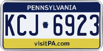 PA license plate KCJ6923