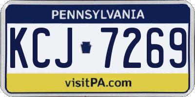 PA license plate KCJ7269