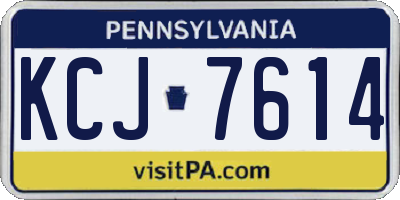 PA license plate KCJ7614