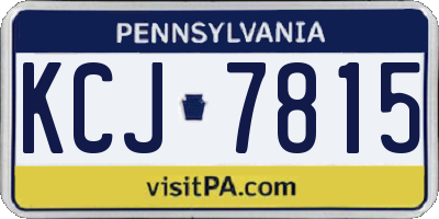 PA license plate KCJ7815