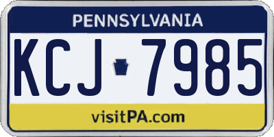 PA license plate KCJ7985