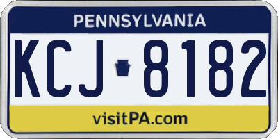 PA license plate KCJ8182