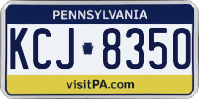 PA license plate KCJ8350