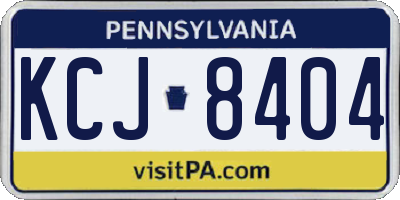 PA license plate KCJ8404