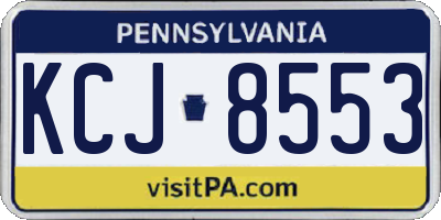 PA license plate KCJ8553