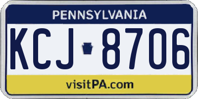 PA license plate KCJ8706
