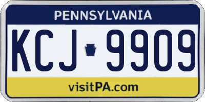 PA license plate KCJ9909