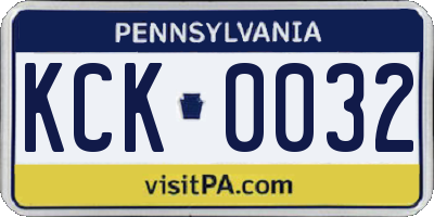 PA license plate KCK0032