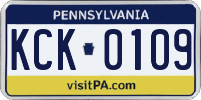 PA license plate KCK0109
