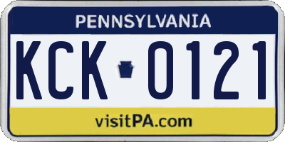 PA license plate KCK0121