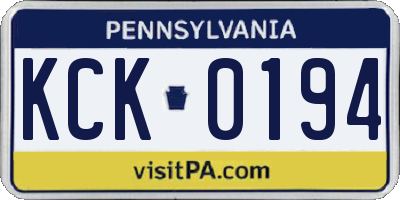 PA license plate KCK0194