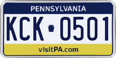 PA license plate KCK0501
